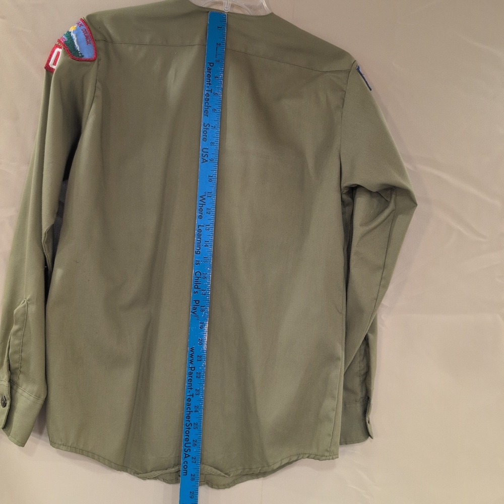 Vtg Boy Scouts of America BSA Uniform‎ Shirt Olive Green Pikes Peak Council 14 - Picture 3 of 7